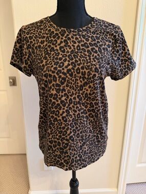 Sanctuary Leopard Print Short Sleeve Tee in Brown and Black M
